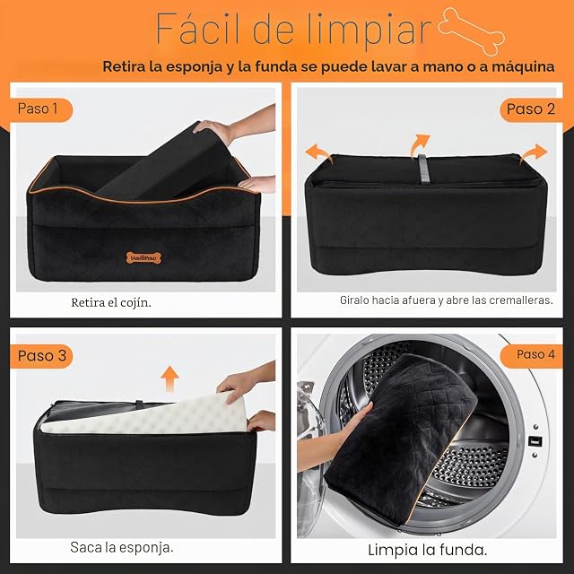Foto 8 de 8 de VavoPaw Asiento de Coche para Perro, Asiento Elevador Impermeable con Correa de Seguridad y Cojín Grueso