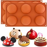 Vista 15 de FUNSHOWCASE 24 cavidades Mini Semi Esfera Medio Ronda Silicona Molde Chocolate Teacake Fondant Candy Tray 1inch Cavidades