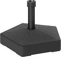Outsunny Heavy Duty Fillable Patio Umbrella Base - 42lbs Sand or 33lbs Water Filled Stand for 7.2ft Umbrellas, Black HDPE Outdoor Stability