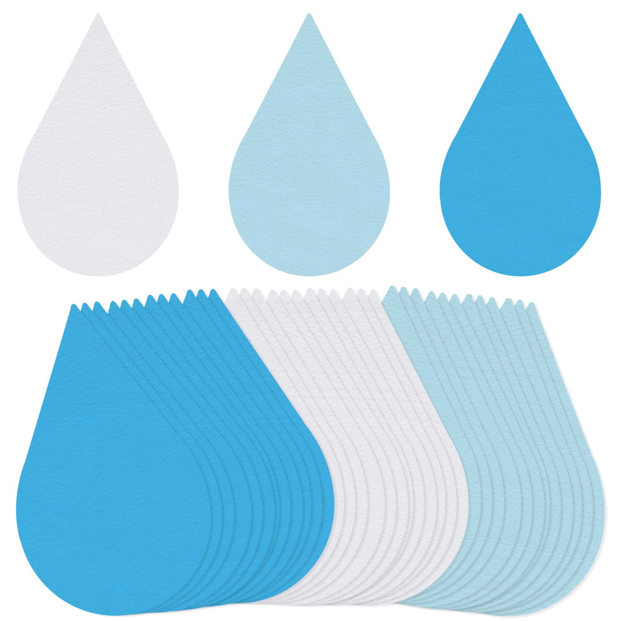 Vuzvuv Blue White Raindrop Cutouts Paper for Bulletin Board Decorations