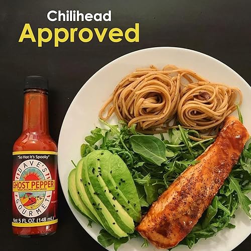 Miniatura 5 de Dave's Gourmet Ghost Pepper Naga Jolokia - Salsa picante con sabor completo, excepcionalmente caliente, 3 botellas