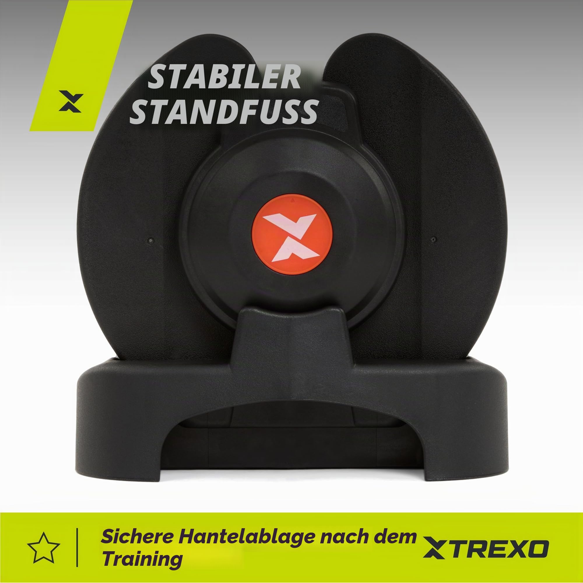 Schnelle Gewichtsanpassung im Griff – Trexo EVO Verstellbare Kurzhantel – Stahlzahnrad & rutschfester Chromgriff – 24 kg Set mit Ablage – für Krafttraining im Home Gym