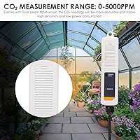 Vista 4 de Controlador de CO2 Controlador de dióxido de carbono con función automática de día y noche y relé Monitor de CO2 Sensor de CO2 NDIR