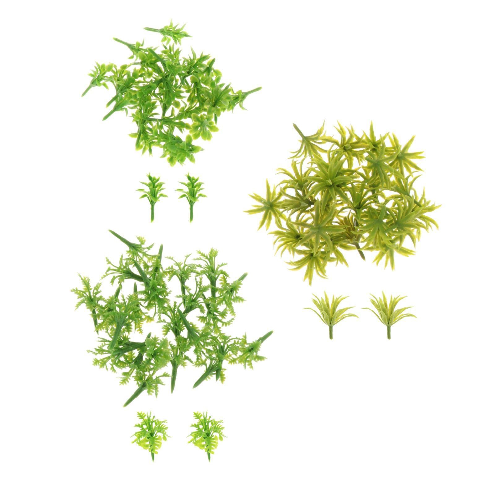Milageto 100 Pieces 1/75~1/200 Model Grass, Railroad Scenery Train Grass for Sand Table Miniature Scenery, B