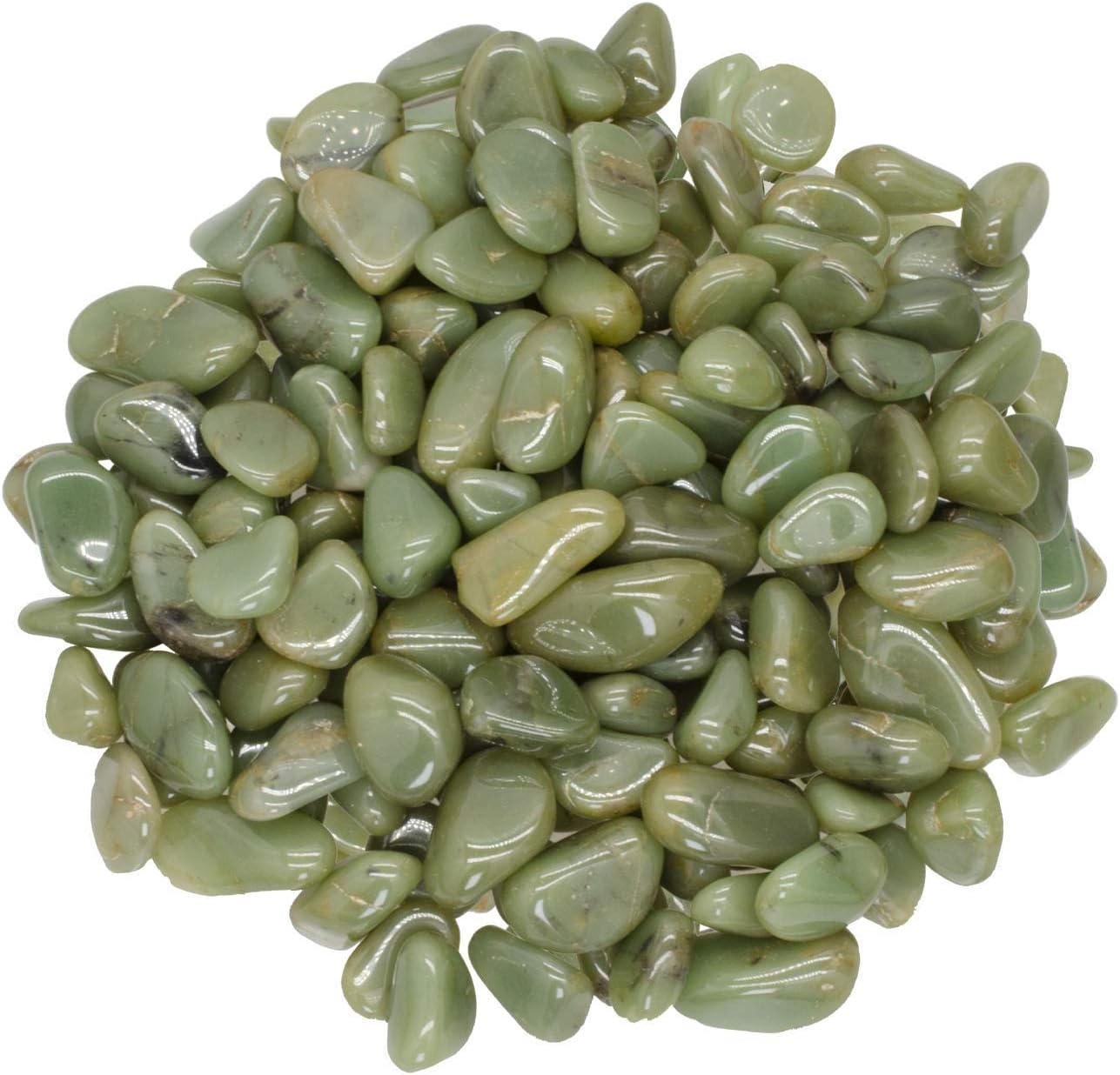 18 lbs Tumbled Green Quartz Stones from Africa - 0.5" to 0.75" avg. - Polished Rocks for Arts & Crafts, Reiki, Wicca and so Much More! (Size #5)