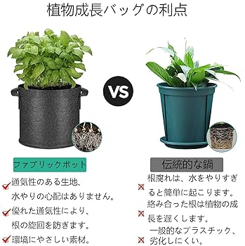 Amazon.co.jp: 不織布ポット7ガロン不織布プランター 植え袋