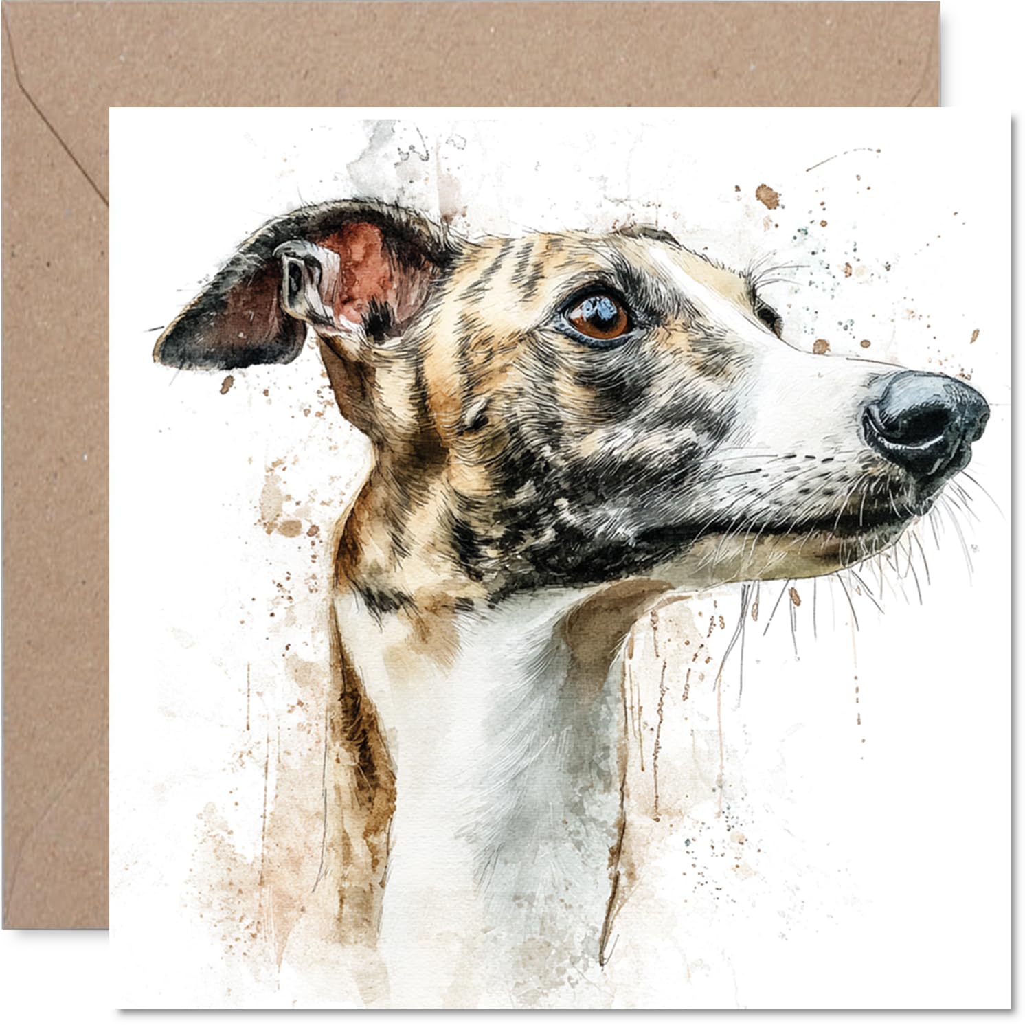 Whippet Birthday Card for Men Women - Dog Breeds - Happy Birthday Card for Colleague Nanny Sister Auntie, 145mm Bday Greeting Cards