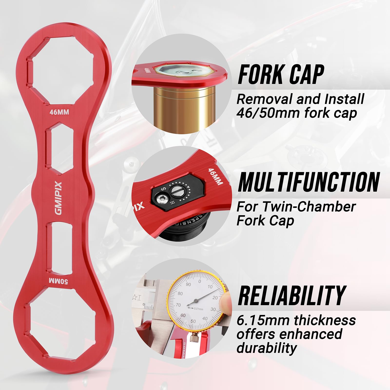 Amazon.com: GMIPIX 46mm 50mm Fork Cap Wrench for Octagonal
