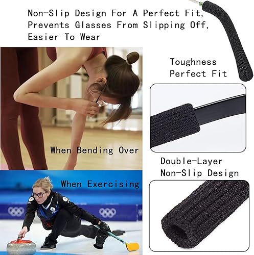 Miniatura 3 de Cojín de oreja para gafas, tejido de algodón suave, almohadillas para orejas, agarre antideslizante, puntas de sien, retenedor de manga, para gafas,