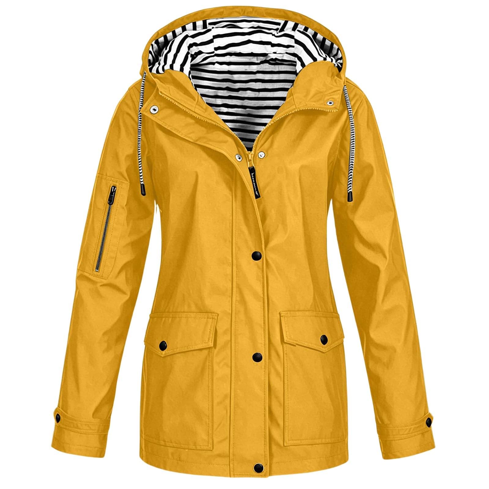 Genérico Chubasquero Mujer Impermeable-Impermeable Cortavientos Ligero Con Capucha Para Viajes Y Uso Al Aire Libre