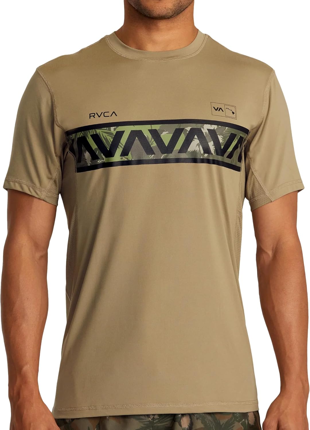 RVCA Hawaii Sport Vent Performance T-Shirt - Dark Khaki