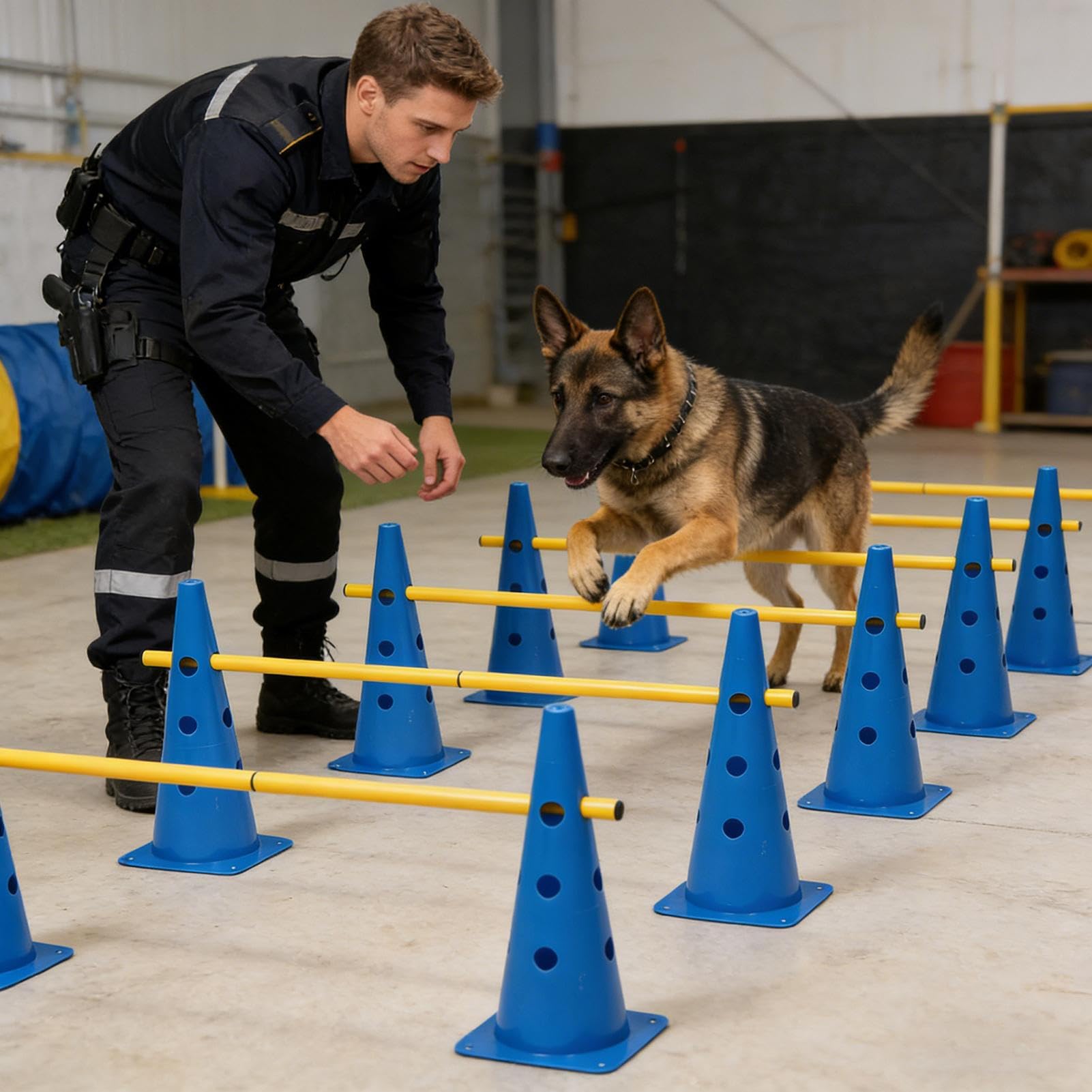 Equipo de Agilidad para Perros Accesorios Portátiles para Mascotas | Set de Vallas y Conos de Agilidad para Perros Pequeños Medianos Grandes Cachorros Interior Exterior Jardín Parque