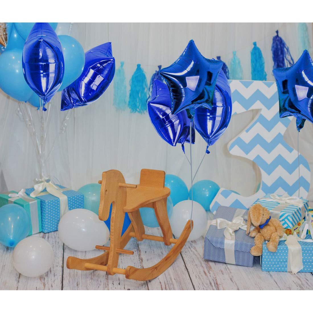 25 Stück 18 Zoll Stern-Folienballons – Selbstschließendes Ventil Für Helium Oder Luft | Für Party & Deko