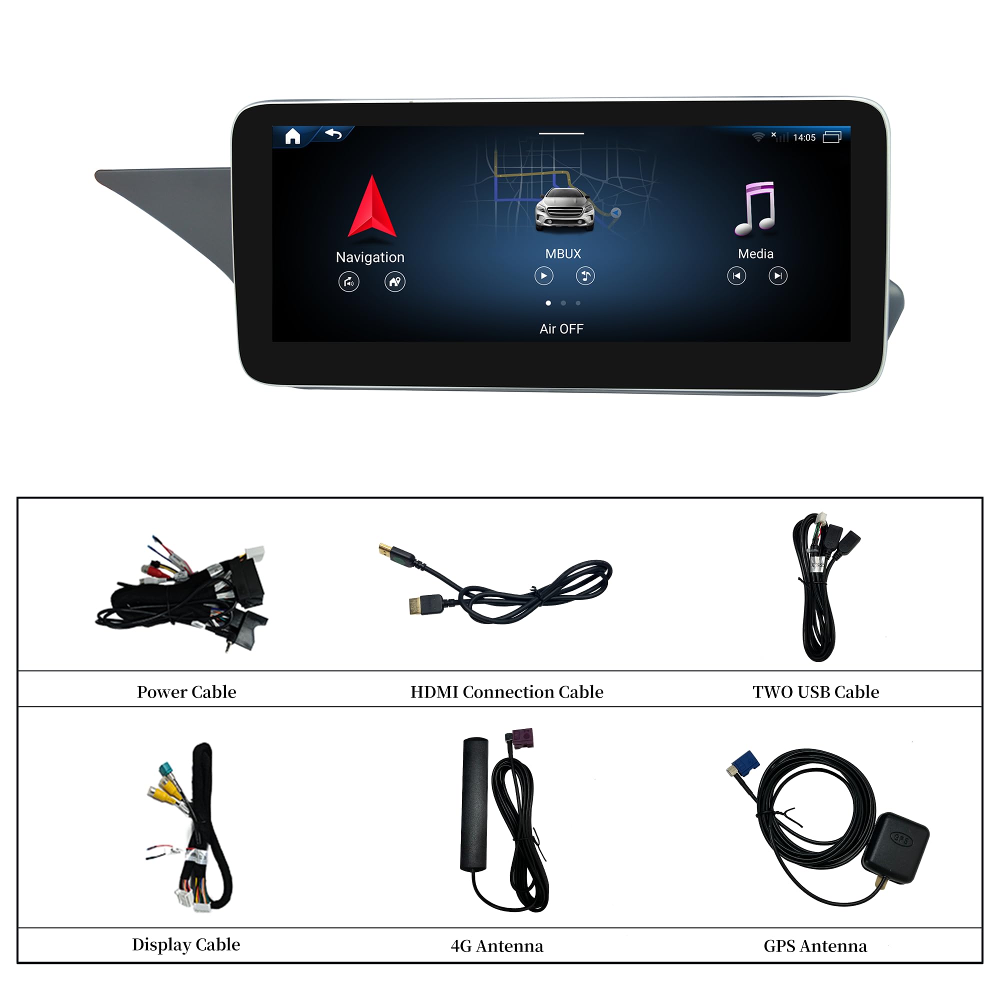 Najlepszy ekran Android 12.3 do Mercedesa klasy E NTG 4.0 C207 A207 W207 CarPlay Android Auto Full (podzielony) ekran Mirroring App Netflix YouTube Spotify Wi-Fi Navigation Waze Vehicle Cameras (128