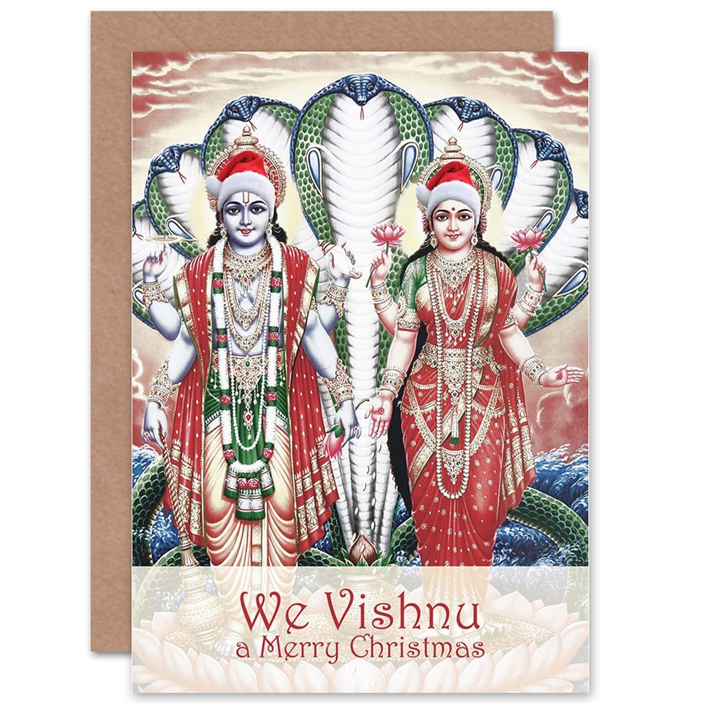Wee Blue Coo CARD MERRY CHRISTMAS XMAS VISHNU PUN MULTICULTURALIST FUN GIFT