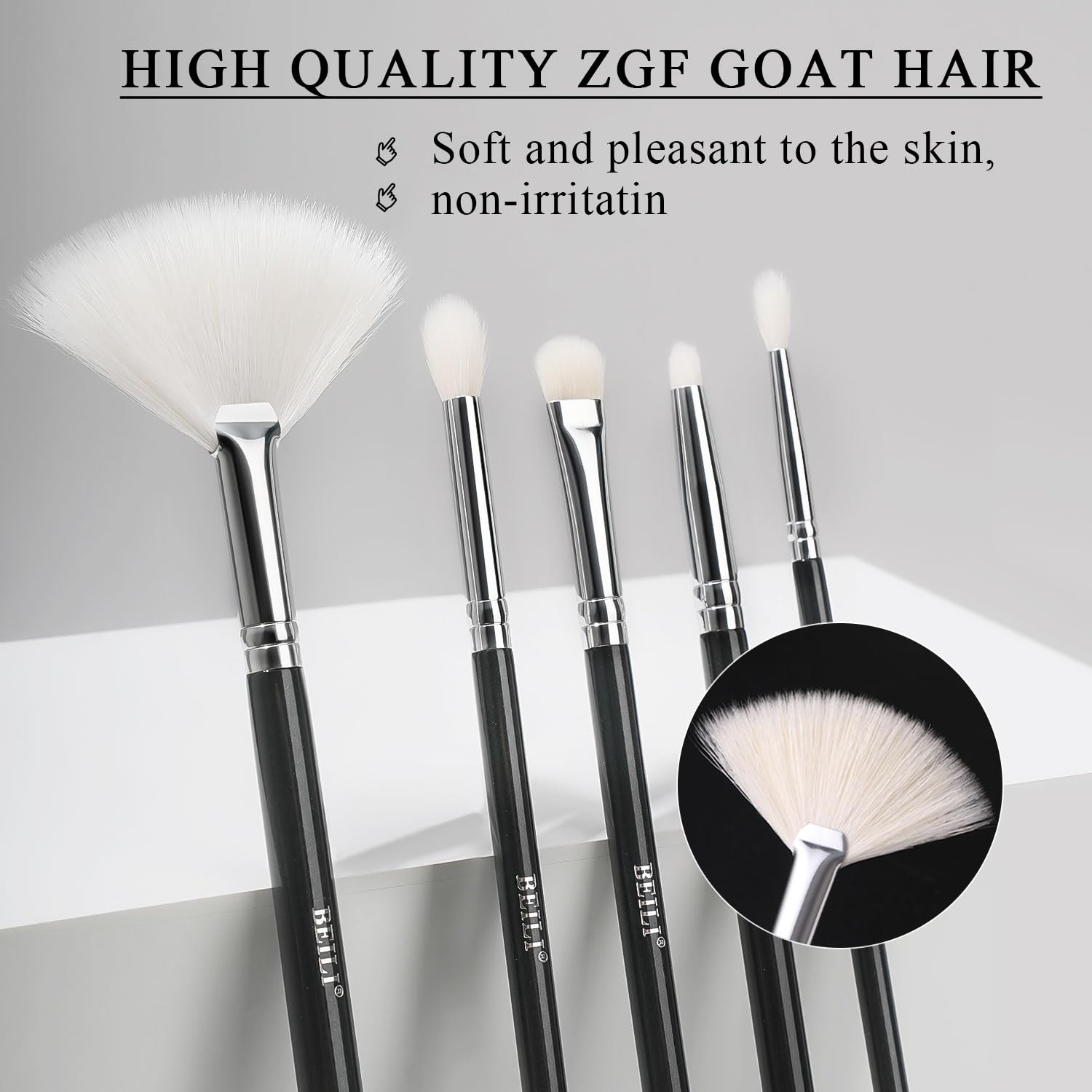 BEILI Pinceaux Maquillage 20PC Kit Pinceau Maquillage Professionnel Poils Chèvre Naturels Synthétiques de Qualité Supérieure pour Fond de Teint,Poudre,Anti-cernes,Ombres à Paupières,Sourcils,Eyeliner