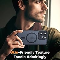 Vista 91 de TOCOL Funda magnética 3 en 1 para iPhone 15 Pro, mejorada [protección completa de cámara] con 2 protectores de pantalla, compatible con MagSafe, Gris