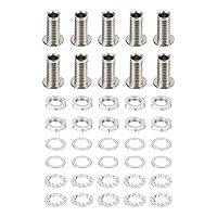 Vista 10 de PATIKIL Tornillos huecos de cabeza redonda M8x12mm, 4 en 1/60 piezas con orificio pasante con tuerca hexagonal y junta