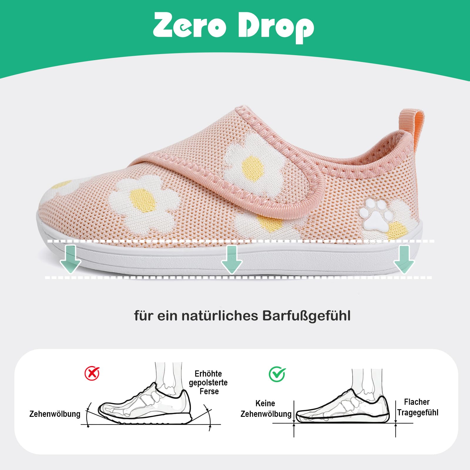 Barefoot Shoes - Scarpe per bambini, larghe a piedi nudi con caduta zero, per bambini e bambine, minimalisti, scarpe traspiranti