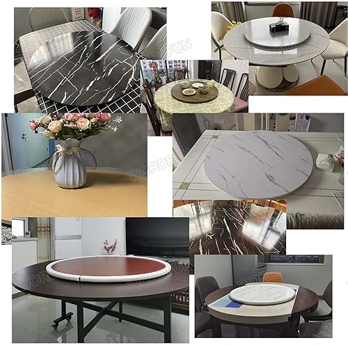 Miniatura 7 de Tocadiscos de comedor para el hogar de 809039.4 in, bandeja giratoria para servir, bandeja de madera Lazy Susan, exhibición giratoria para servir,