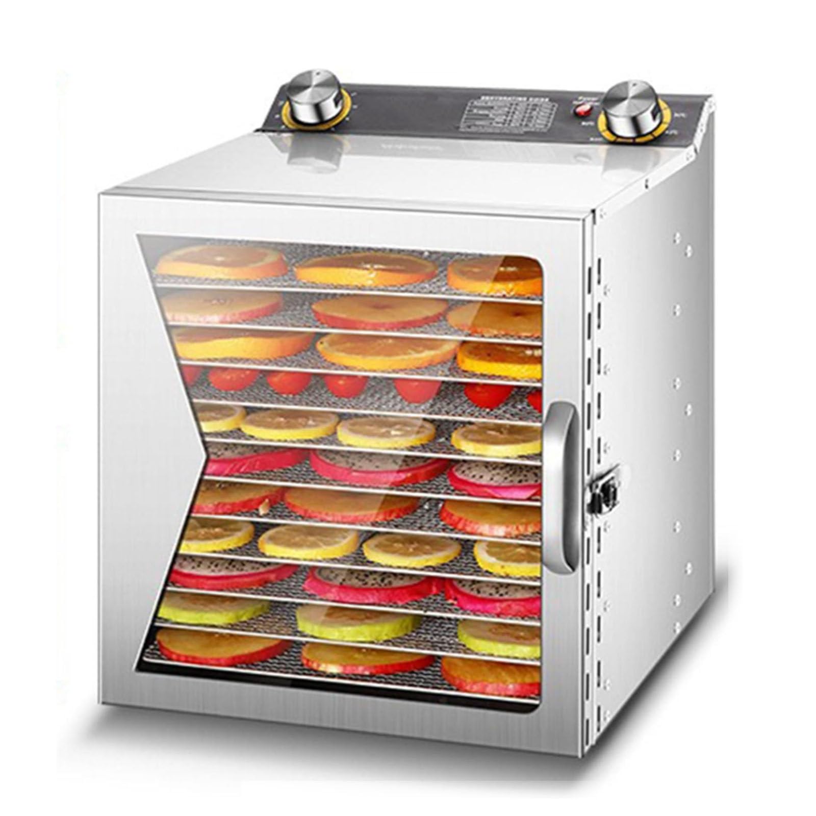 Commerciale Essiccatore per Alimenti, vassoio a griglia 12/18, essiccazione a 360°, timer da 12 ore, controllo della temperatura da 30 a 90°C, essiccatore per carne secca,12Layer