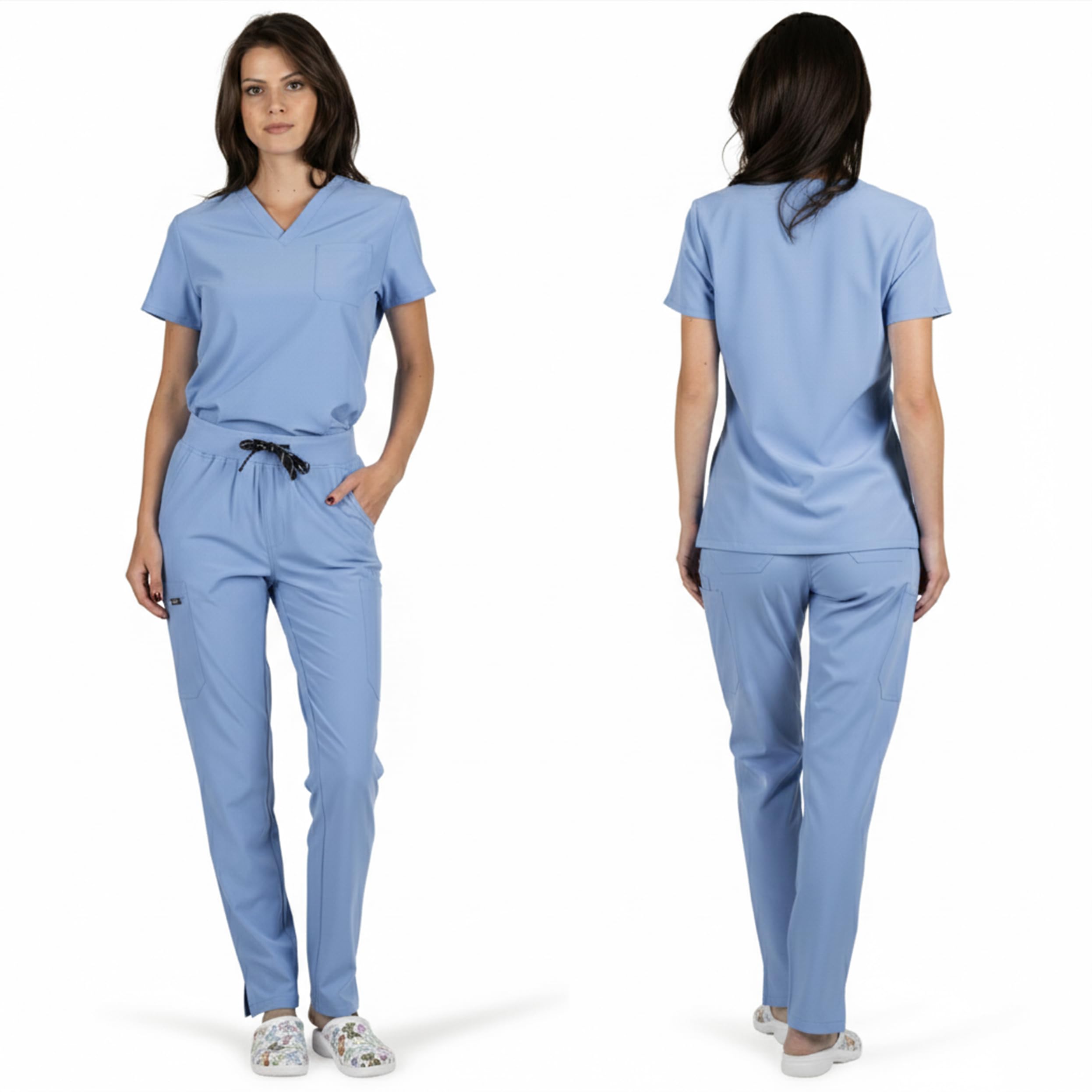 B-well Bella Divisa Sanitaria Donna Elastica | Uniforme Sanitaria Donna | Set con Casacca e Pantalone | Divise Sanitarie | con spandex - 3