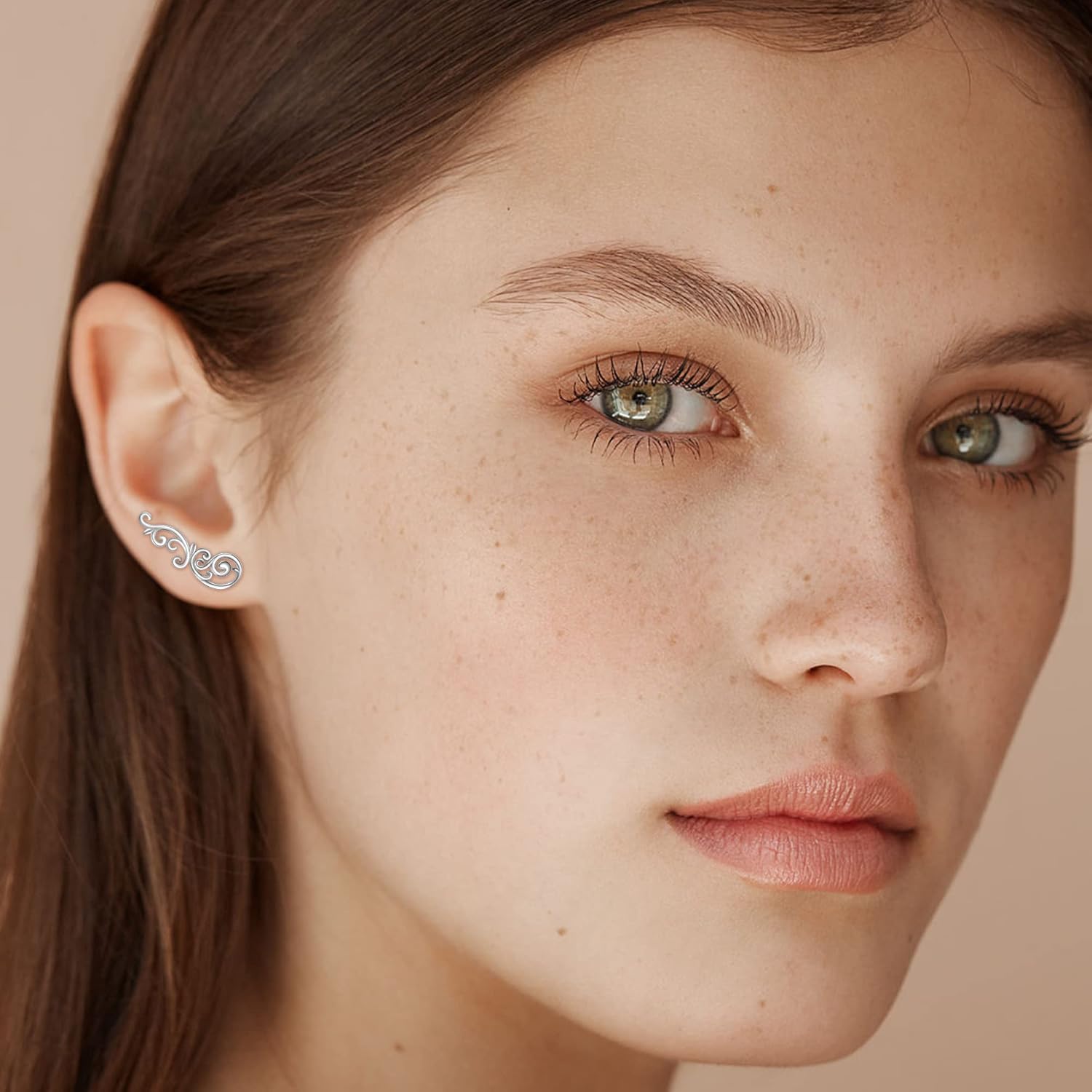 Ear Climbers Earrings for Women Sterling Silver Vintage Ear Crawler Earrings Jewelry Gifts for Women
