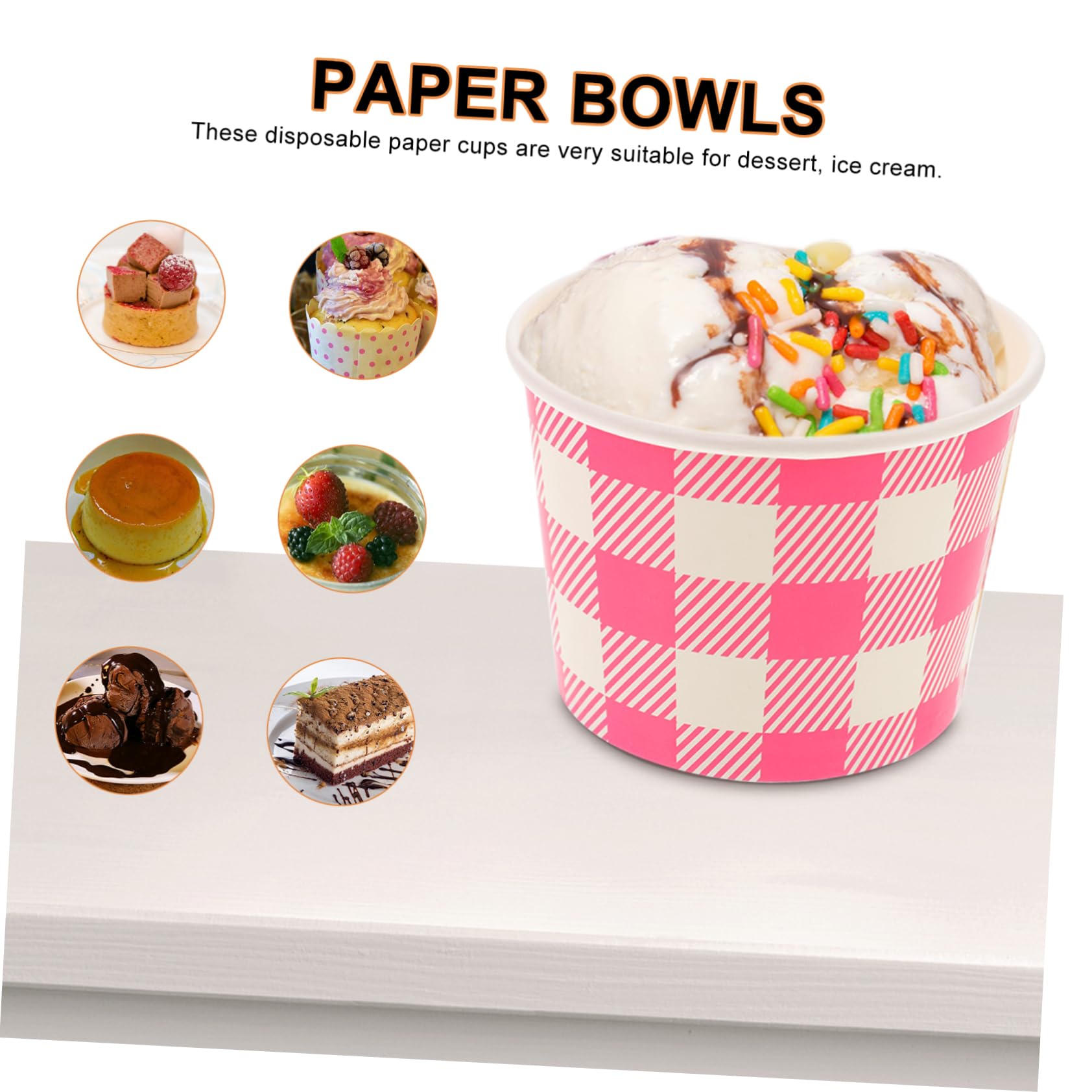 MAGICLULU 30 Pz Coppa Gelato Contenitori Per Alimenti Tazze Da Dessert Contenitori Per Yogurt Contenitore Per Dolci Tazze Di Budino Allo Yogurt Trattare Le Tazze Per Lo Yogurt Carta Rosa