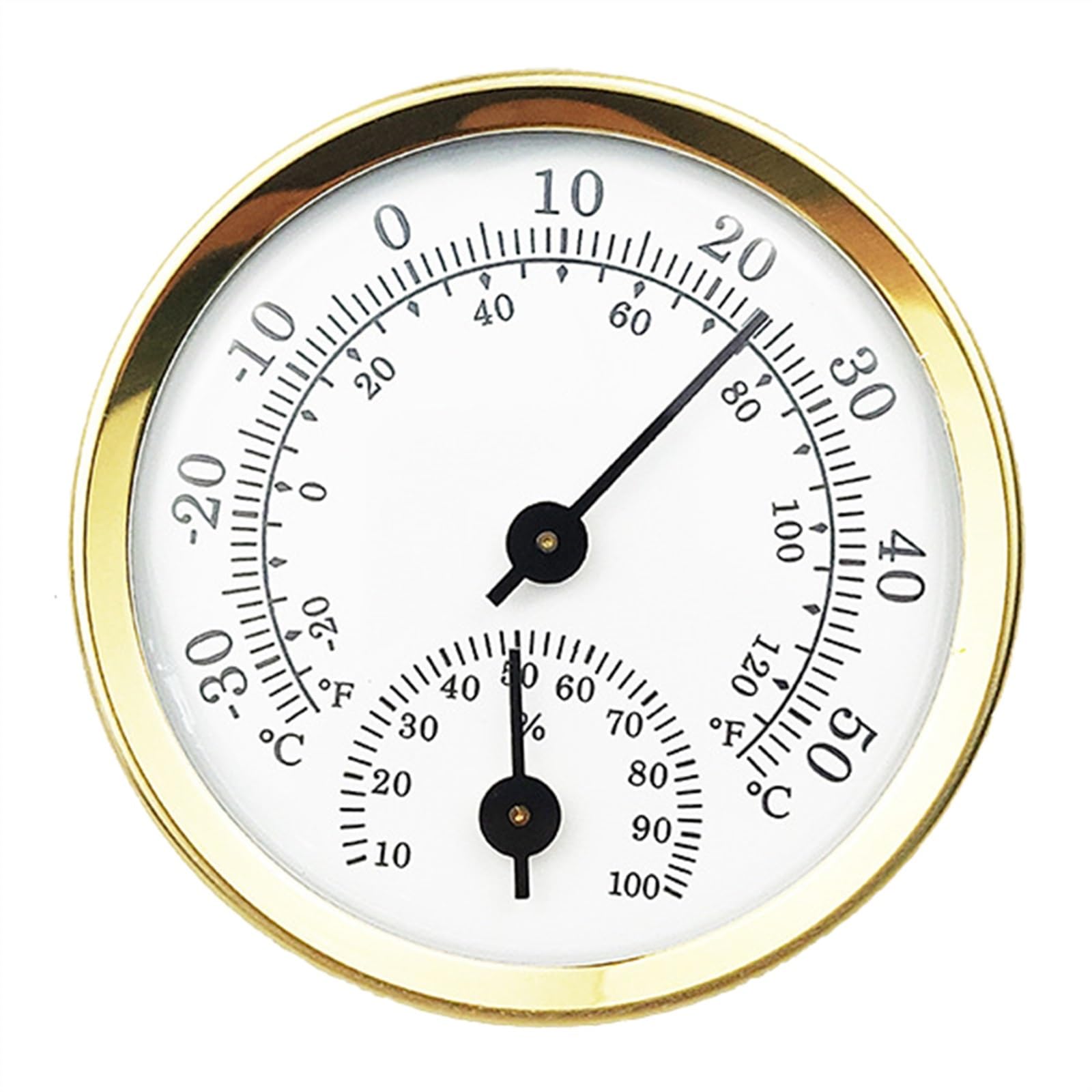 Termómetro de aleación de aluminio, higrómetro, refrigerador, medidor de monitoreo de acuario (Color : Gold)