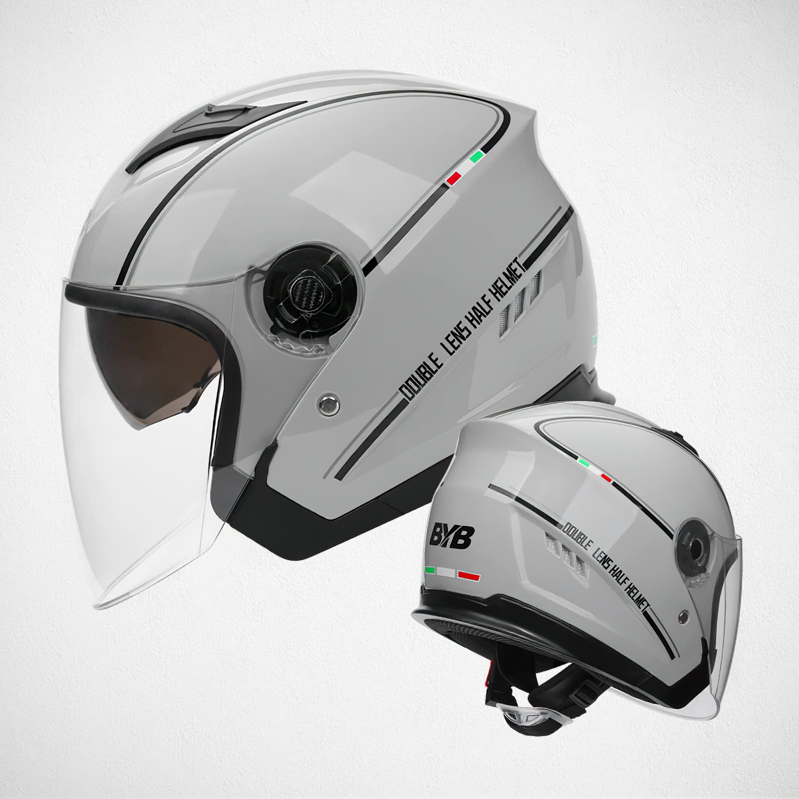 Kask motocyklowy Harley dla dorosłych, stylowy, półotwarty kask z podwójnymi goglami, kask motocyklowy chroniący bezpieczeństwo na drodze użytkownika