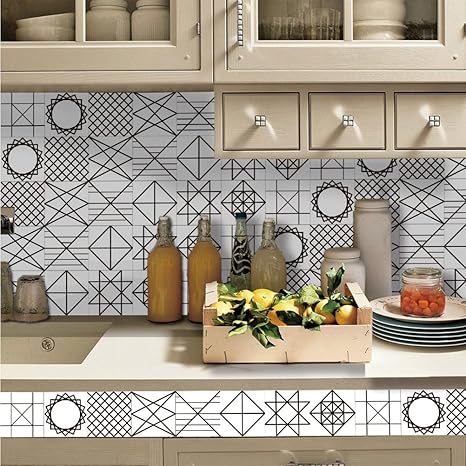 Amazon Co Jp Vancore タイルシール はがせる壁紙シール キッチン 台所 床シート 玄関フロアシート 防水リメイクシート ウォールステッカー cmx5m 不規則形 Diy 工具 ガーデン