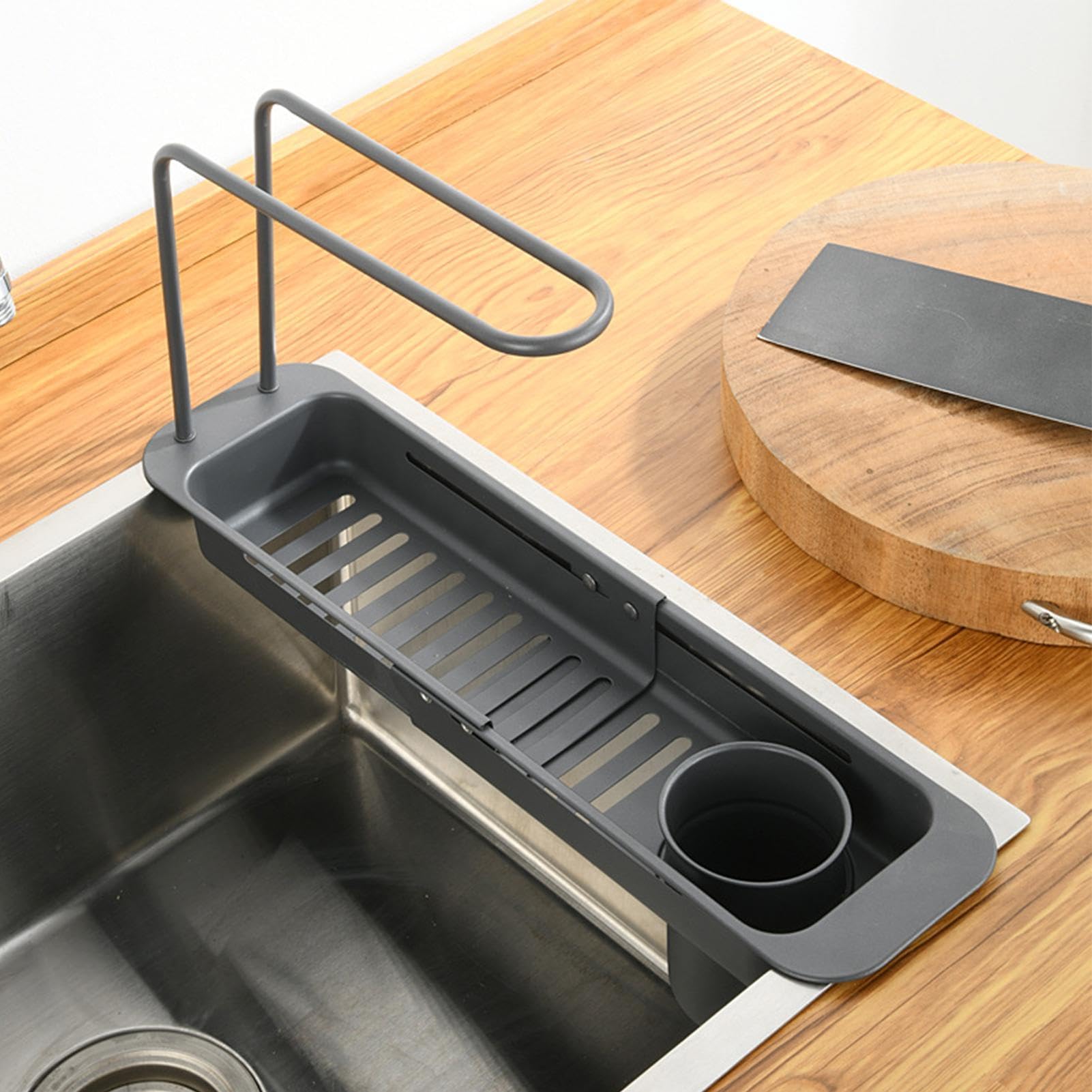 Küchenspülen-Organizer Mit Ablauf - Schwammhalter & Handtuchhalter Praktisch