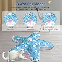 Vista 3 de Rechargeable Interactive Cat Toys, Automatic Cat Toy for Indoor Cats, Durable Hide and Seek Cat Toy with Moving Concealed Feathers, Touch Activated