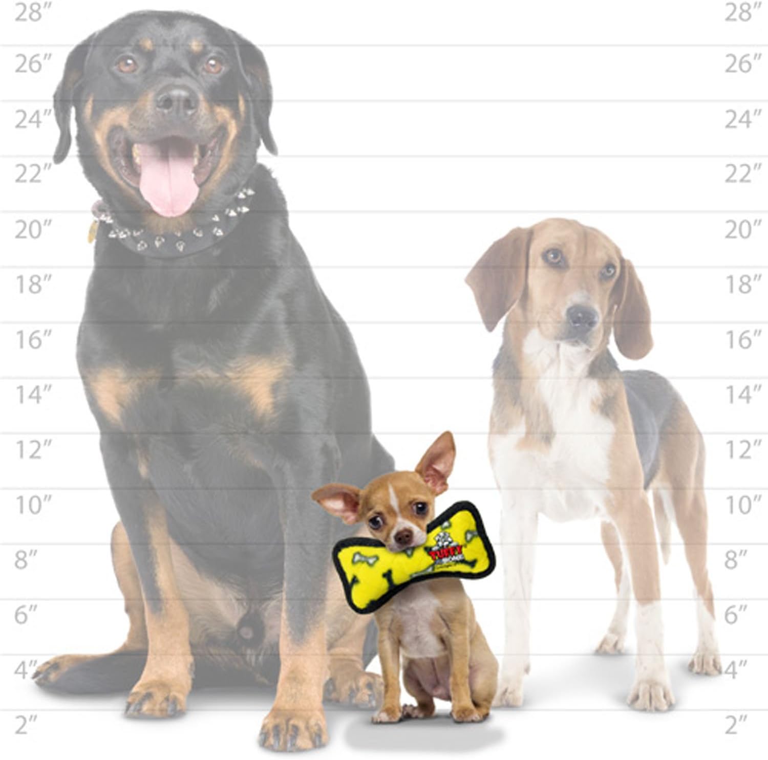 TUFFY Junior Bone, Durable Dog Toy (Yellow Bone, Bone)