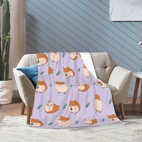 Miniatura 2 de Manta linda de hamster súper suave y cálida, mantas de cama para sofá, dormitorio, oficina, coche, mantas de franela mullida para niñas, niños,