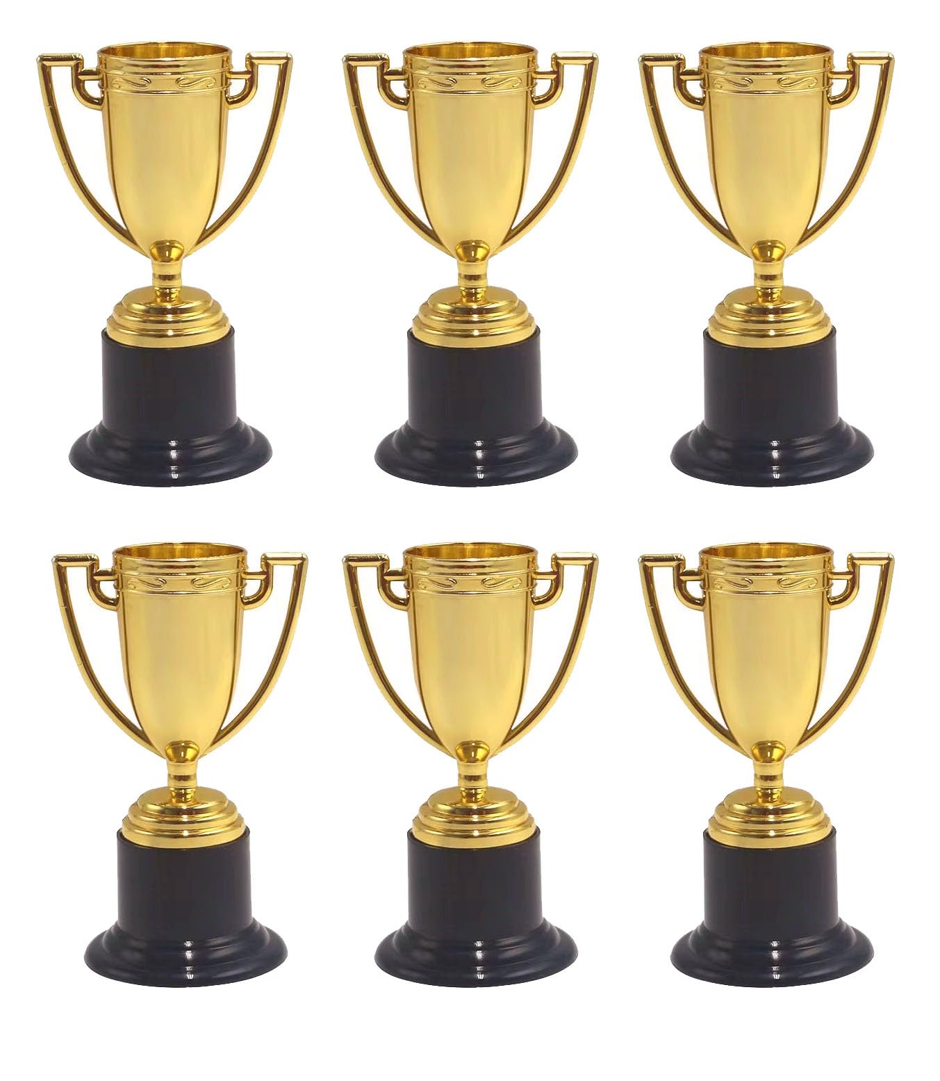 YYaaloa 6 Pack Mini Trophies Plastic Gold Award Trophy Cups 4 Inch for Awards Party Favors, Props, Rewards, Winning Prizes Props,Sports Tournaments,