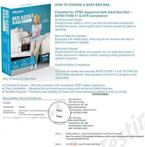 Miniatura 10 de NEDA - Rieles de cama ajustables para adultos mayores, mango de asistencia de cama médica, riel de apoyo de seguridad para personas mayores, riel de