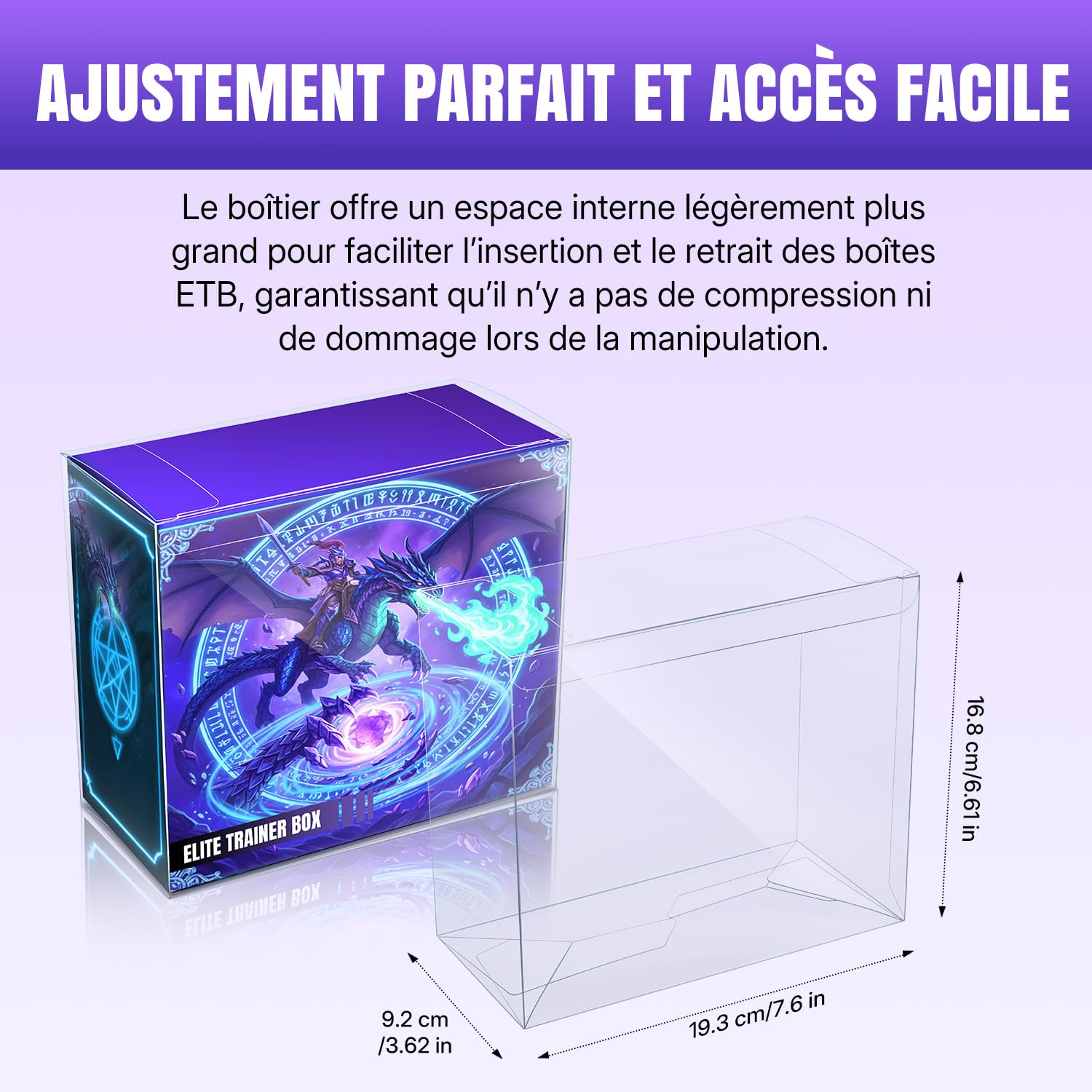 Wigearss 10 Pièces Boîtes de Protection pour Pokémon ETB, Boîtes de Rangement en PET Compatibles avec la Pokémon Elite Trainer Box