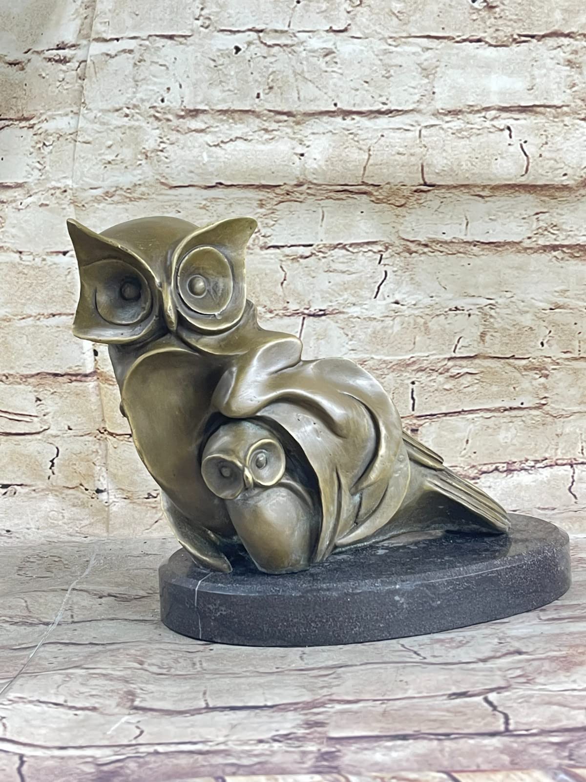 Cubist Stylised Large Bronze OWL HOT CAST Statue Art Deco Bird Figure Arts