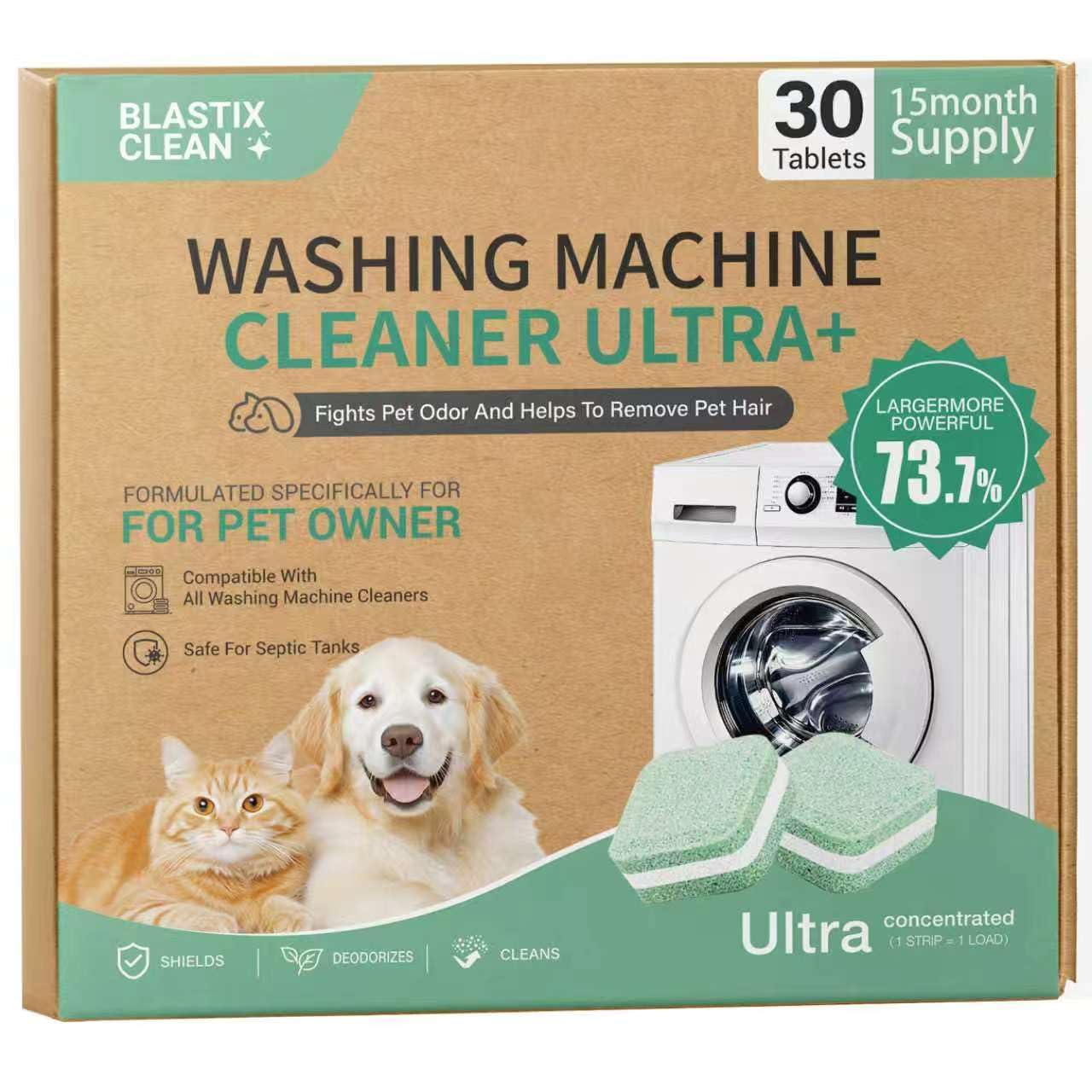BLASTIX Washing Machine Cleaner for Pet Owners-Ultra 73.7% Stronger
