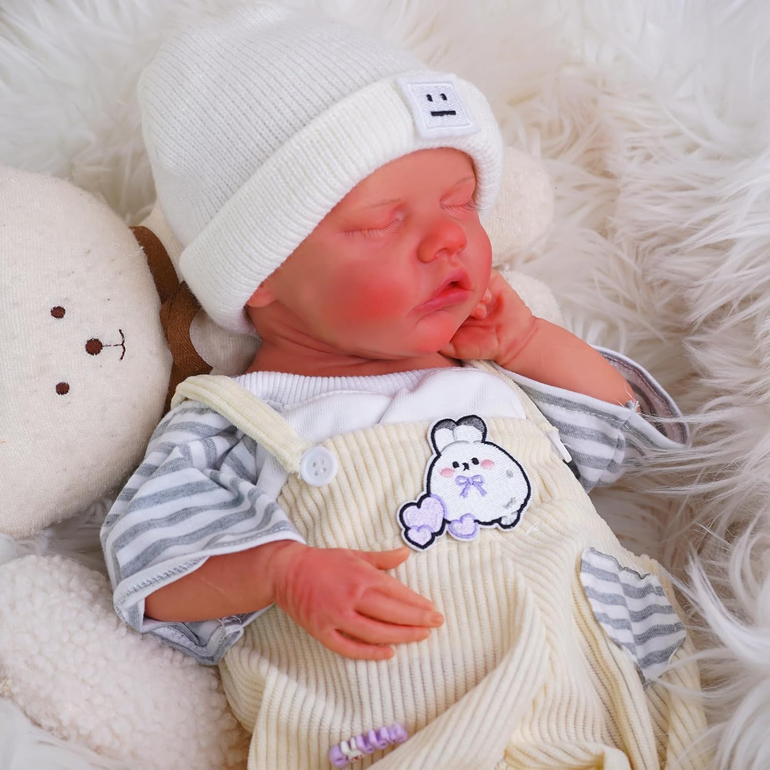Full-Body Silicone Reborn Doll - 17-Inch Lifelike Newborn Girl Doll, Comes with a Gift Box, Soft to the Touch, Washable and Perfect for Collection(Cmian-Skin)