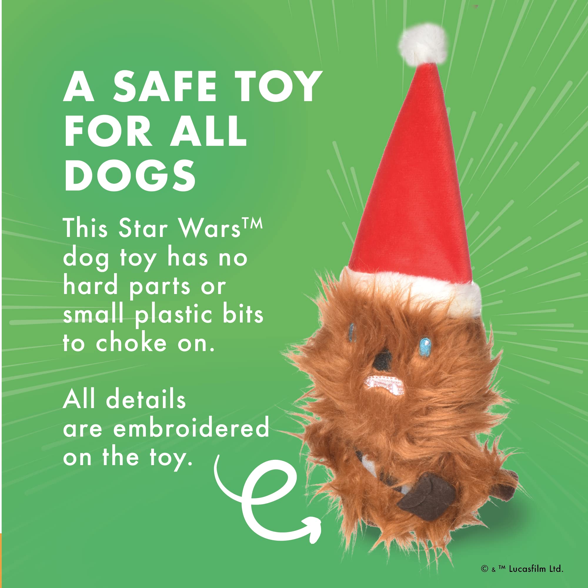Star Wars Hundespielzeug Chewbacca Hundespielzeug für den Urlaub,Santa Chewbacca Quietschendes Hundespielzeug Kauspielzeug,Urlaub Hundespielzeug Star Wars Plüschtiere,15.2 cm kleines Hundespielzeug