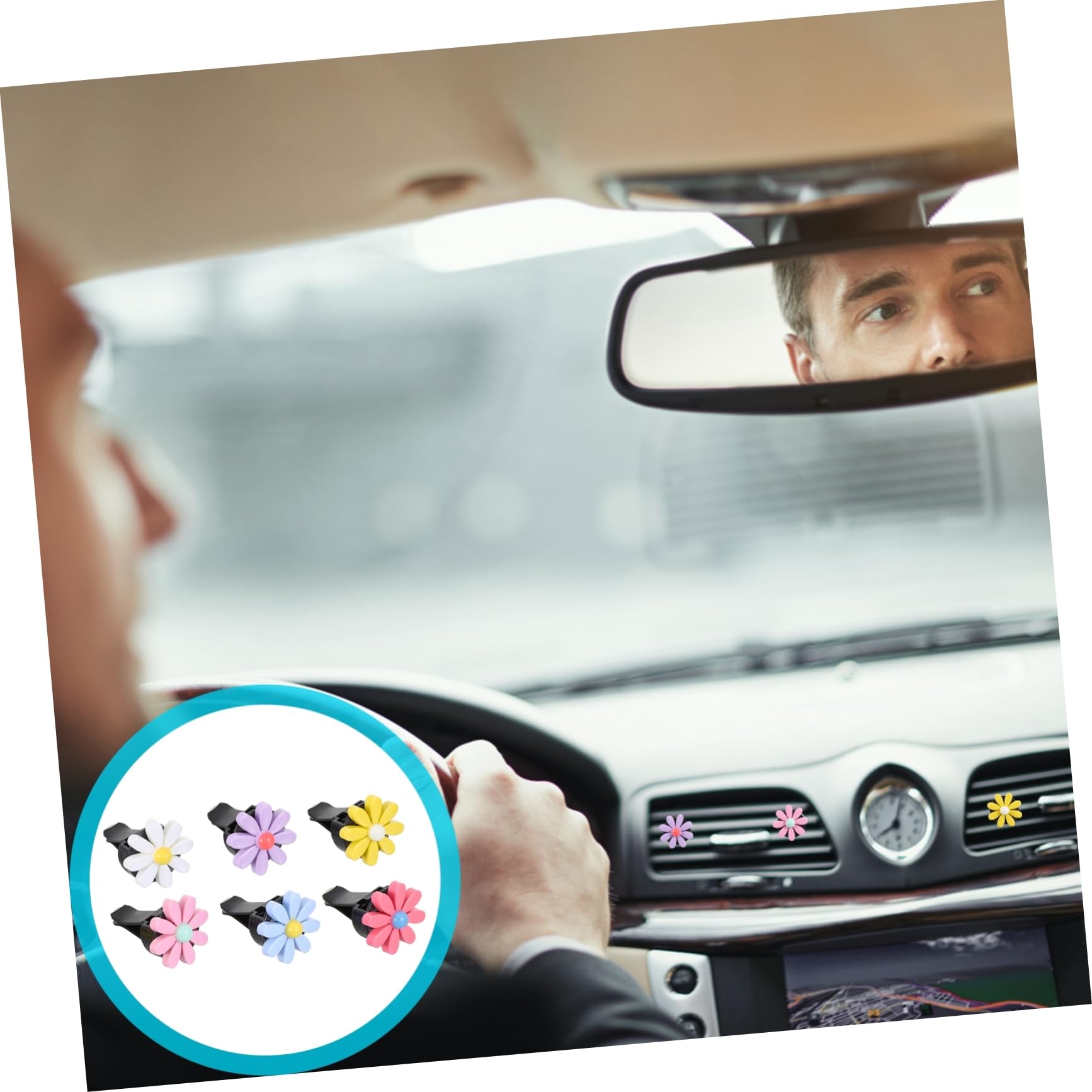 Mobestech Sätze Parfüm dekorativer Clip colorful mädels Gänseblümchen Lüftungsclip für Ornament Autoaroma entlüften Auto-Aroma-Diffusor Klimaanlage