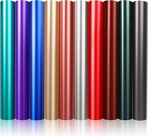 TECKWRAP Hojas precortadas de vinilo adhesivo cromado metálico mate, 12 x 12 pulgadas, 10 hojas por paquete para cortadores de manualidades,