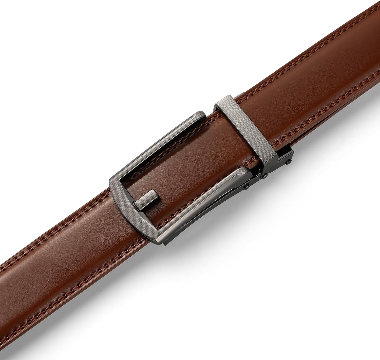 Founders & C Mens Ratchet Belt Leather Click 1 1/4" with Slide Buckle, Casual Dress Belt Adjustable - Image 6