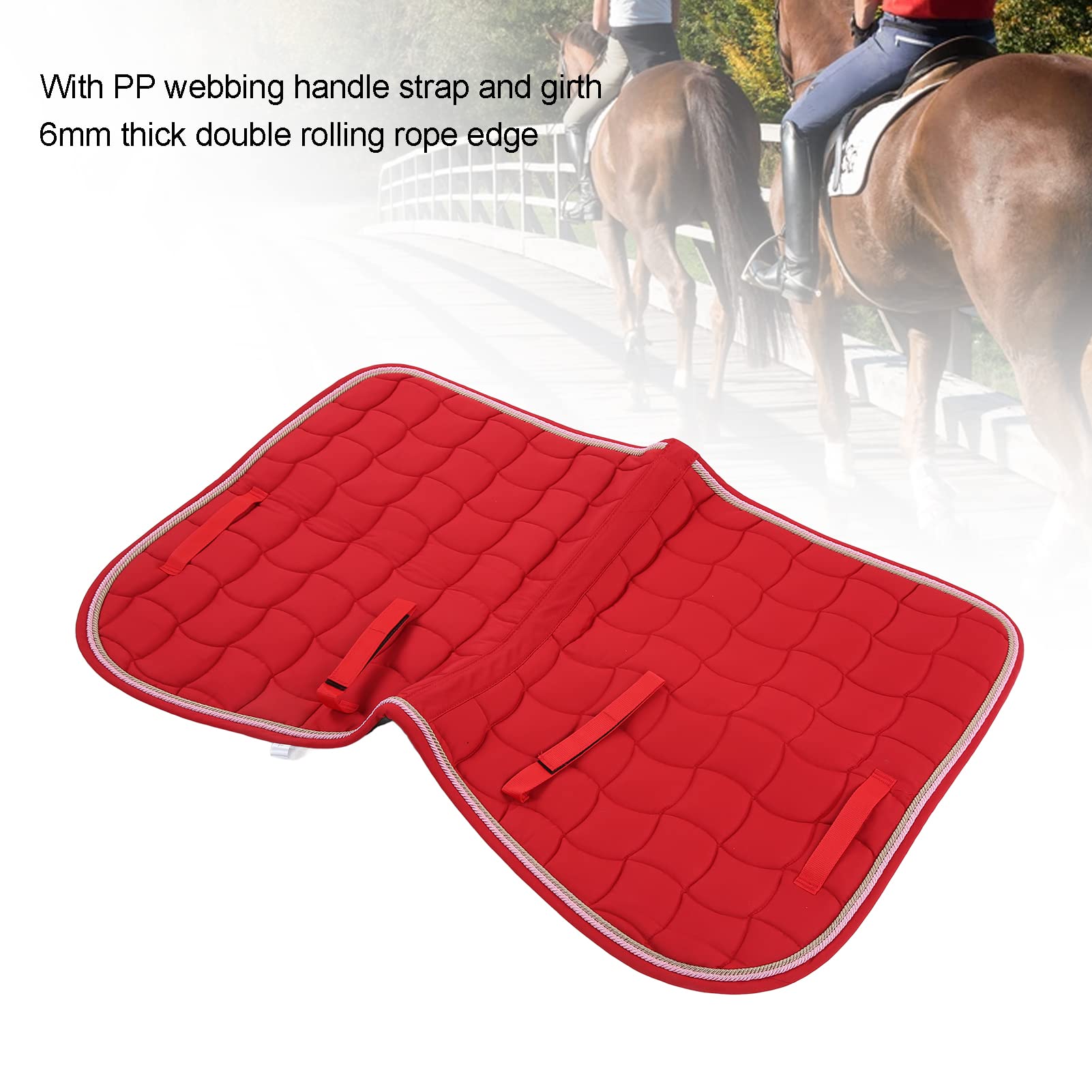 Airshi Mantilla Multiusos, Mantilla de Cuerda Doble para Caballos (Rojo)