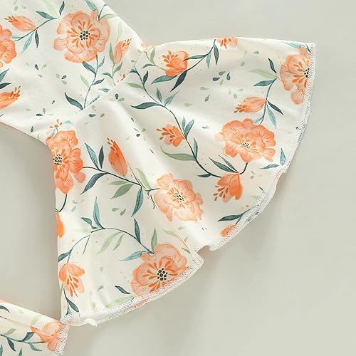 Miniatura 7 de Conjunto casual de sudadera con cuello redondo y pantalones acampanados occidentales para niñas pequeñas, ropa de otoño e invierno