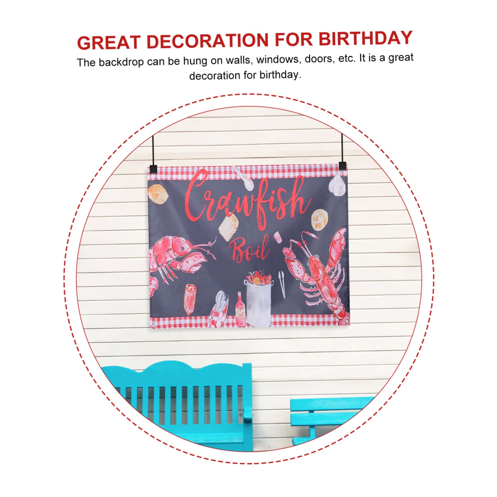 Toddmomy 5 Piezas De Decoración De Fiesta De Langosta Decoraciones Para Fiestas Tropicales Decoraciones Para El Primer Cumpleaños Pancarta De Feliz Cumpleaños Fiesta De Cumpleaños De