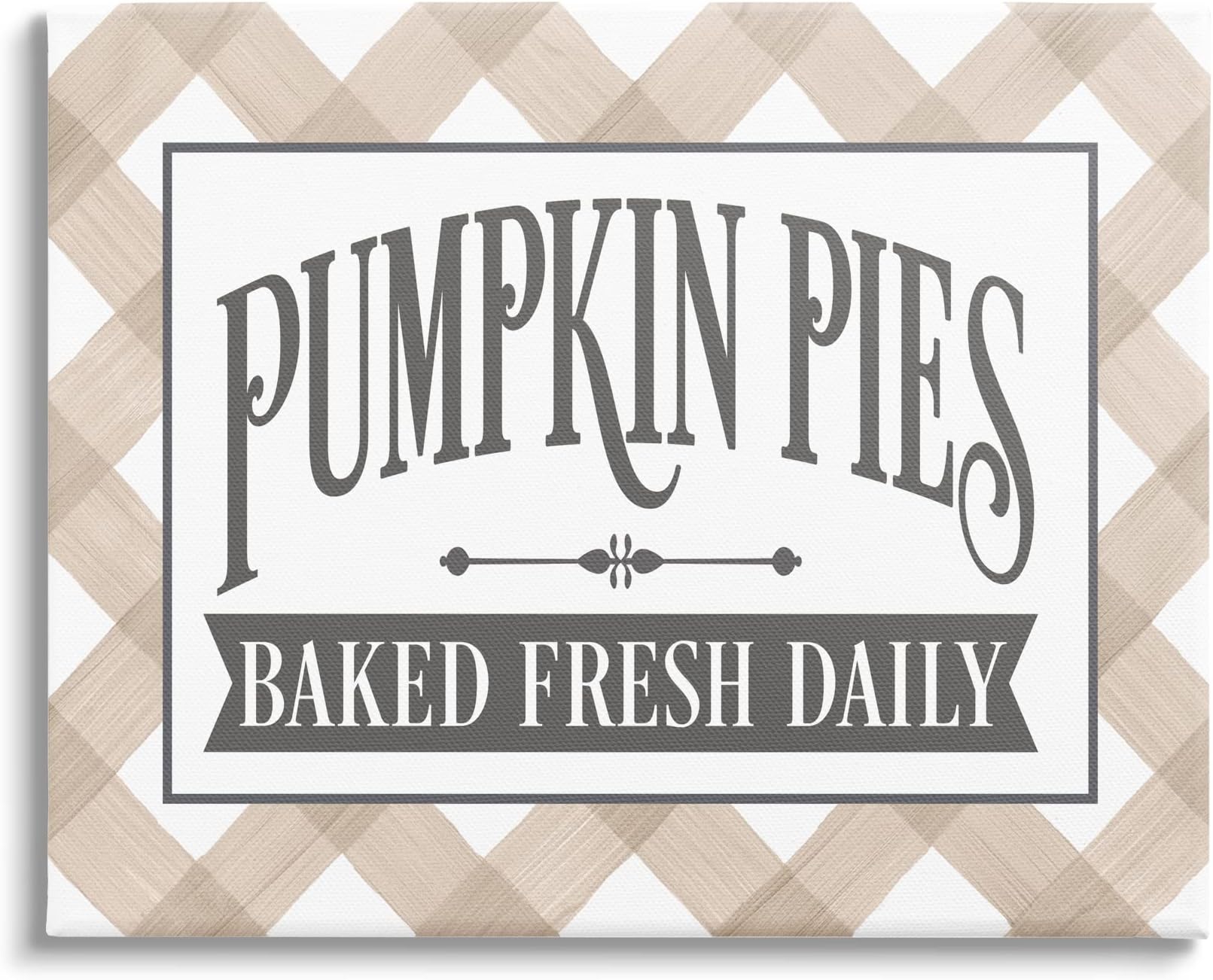 Stupell IndustriesPumpkin Pies Baked Fresh Seasonal Tartan Sign Canvas Wall Art, Design By Lettered and Lined