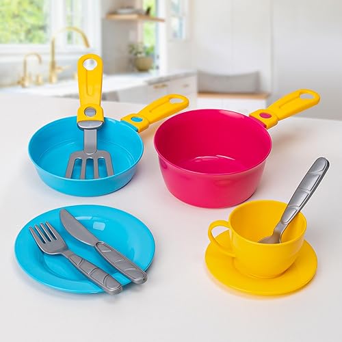 Miniatura 6 de Platos de juego para la cocina de los niños  Juego de platos de cocina de juego de simulación con escurridor  Juego de utensilios de cocina de